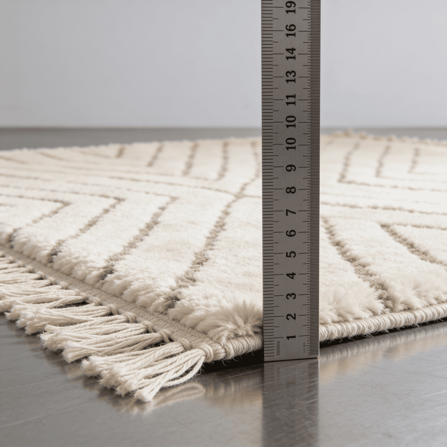 Tapis Berbère Beni Ouarain Blanc en Laine Véritable