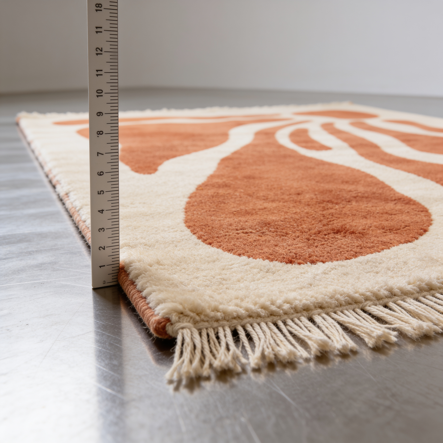 Tapis Berbère Beni Ouarain Abstrait Terracotta
