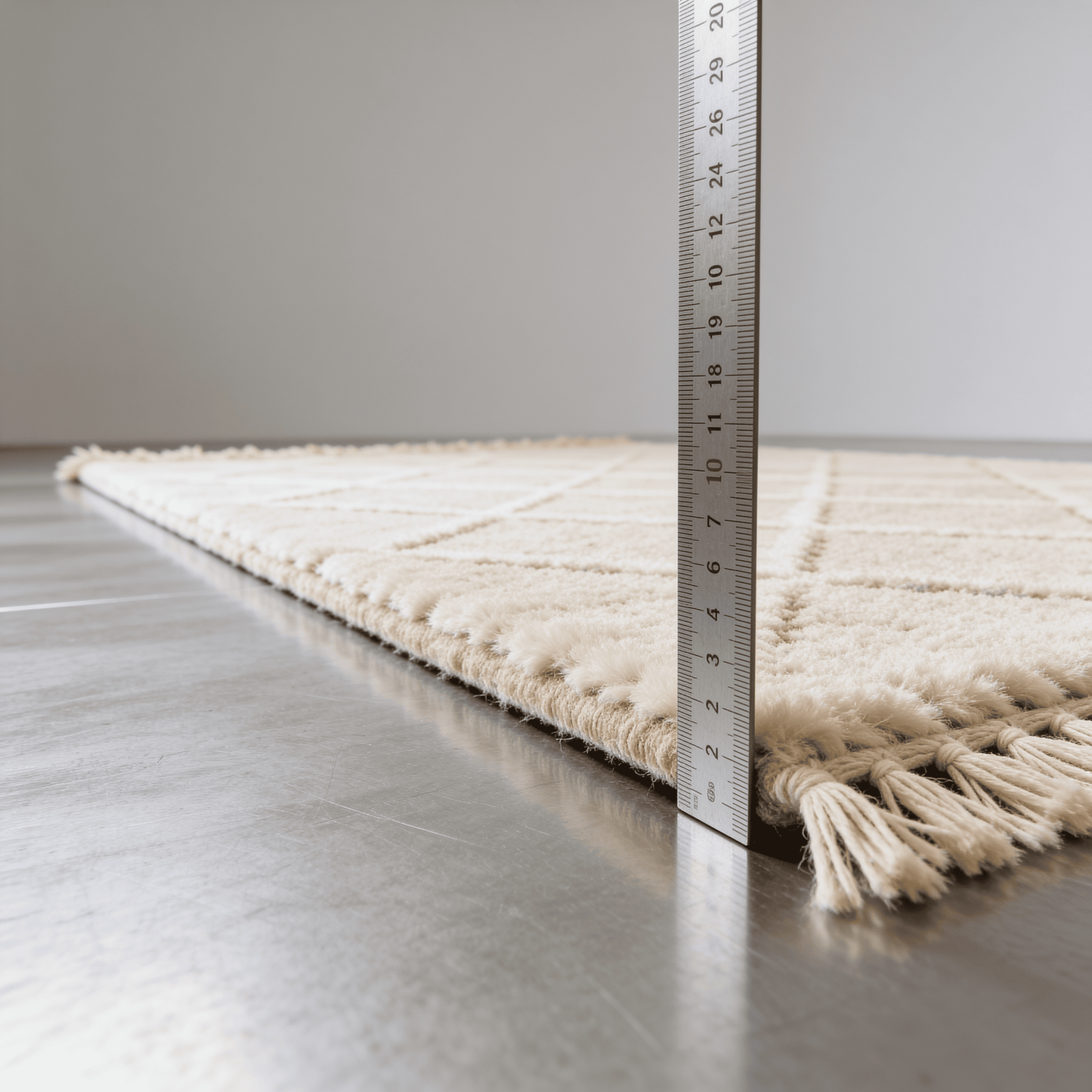 Grand Tapis Berbère Crème - Losanges Tonaux Ivoire
