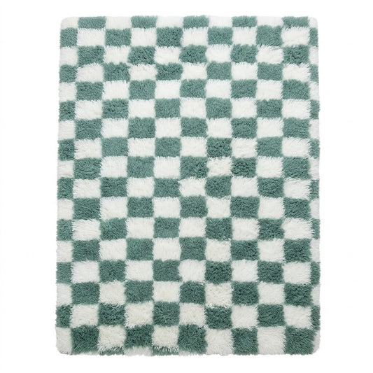 tapis berbère crème beige damier - détail des motifs - artisanat berbère Maroc