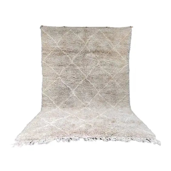 Grand Tapis Berbère Crème Losanges Tonaux Ivoire - vue principale - tapis berbère fait main au Maroc