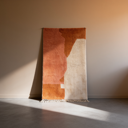 Tapis Berbère Azilal Contemporain Terracotta & Saumon