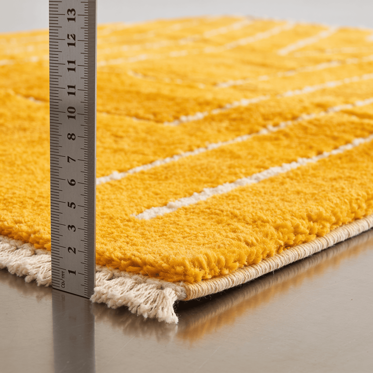 Tapis Berbère Beni Ouarain Jaune en Laine Véritable