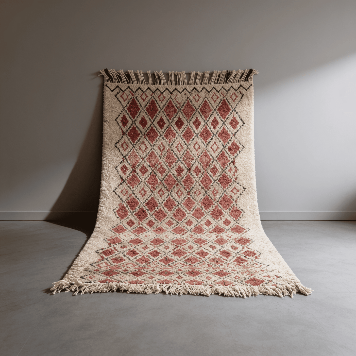 Tapis Berbère Beni Ouarain Rose à Losanges