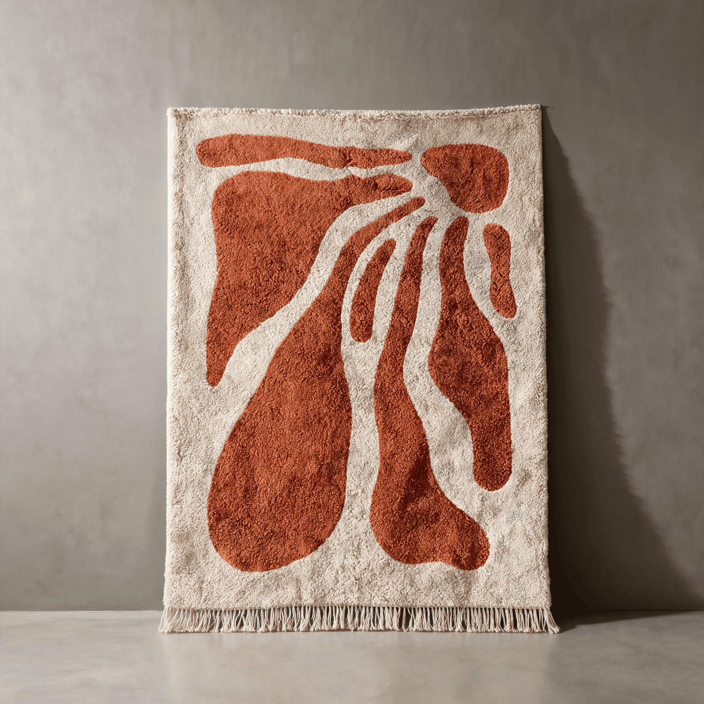 Tapis Berbère Beni Ouarain Abstrait Terracotta