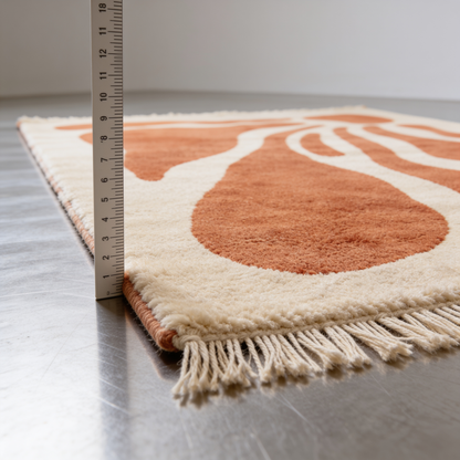 Tapis Berbère Beni Ouarain Abstrait Terracotta
