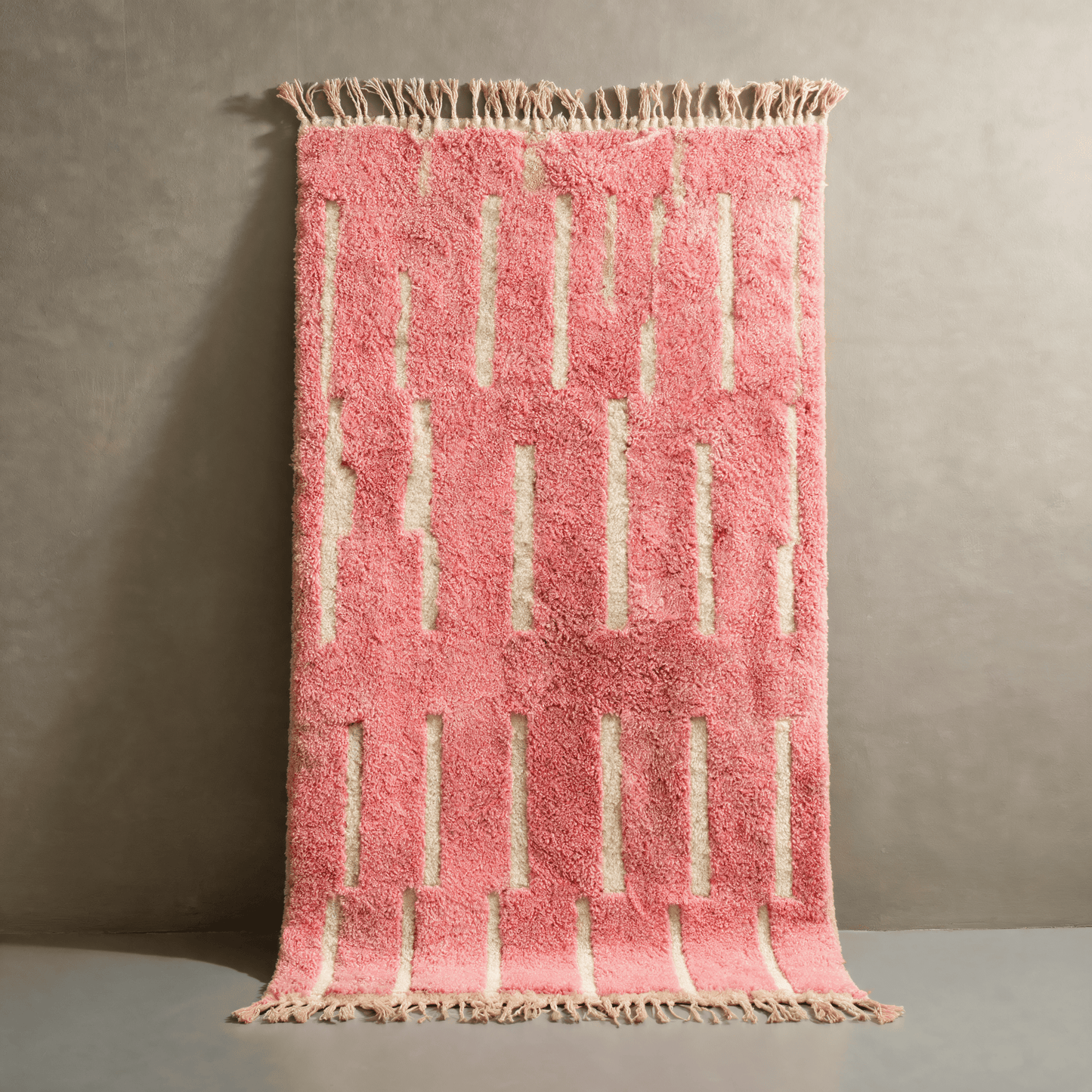 Tapis Berbère Rose Tissé à la Main