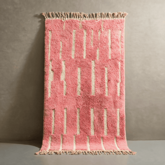 Tapis Berbère Rose Tissé à la Main