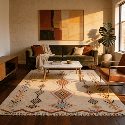 Tapis Berbère Azilal Coloré - Losanges Multicolores
