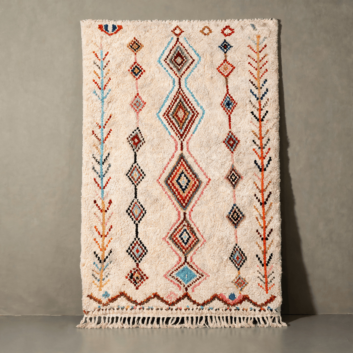 Tapis Berbère Azilal Coloré - Losanges Multicolores