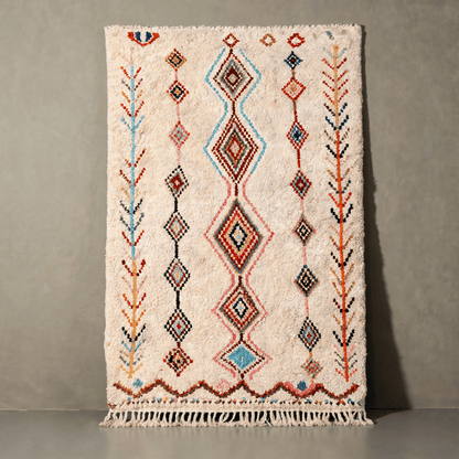 Tapis Berbère Azilal Coloré - Losanges Multicolores