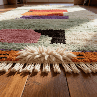 Tapis Marocain Coloré - Motifs Abstraits Multicolores