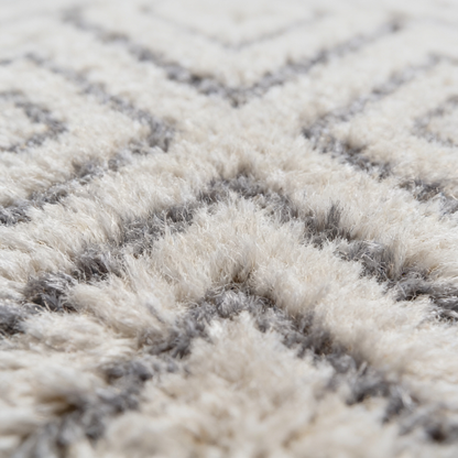 Tapis Berbère Beni Ouarain - détail macro de la laine et du tissage
