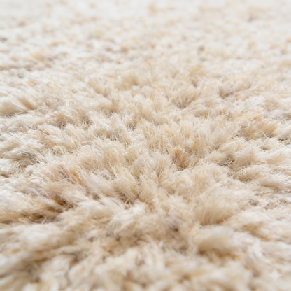 Tapis Berbère Beni Ouarain - détail macro de la laine et du tissage