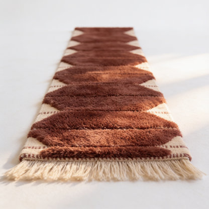 Tapis Mrirt de couloir Terre Rouge - gros plan sur l'épaisseur du poil