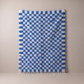 Tapis Berbère Azilal Damier Bleu et Écru