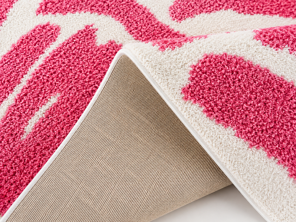 Détail dos tapis berbère rose structure antidérapante – MaisonTifinagh