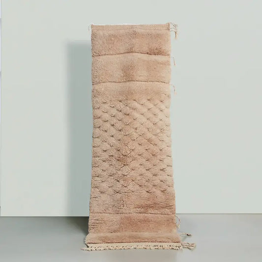 Tapis Azilal Rose Texturé - vue principale - tapis berbère fait main au Maroc