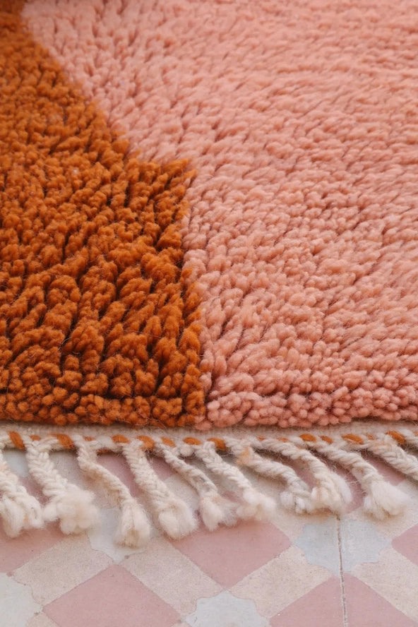 Tapis Beni Ourain Terracotta Saumon - Tapis Beni Ourain tissé main - artisanat berbère authentique