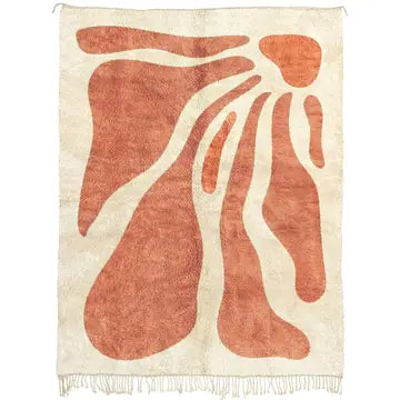Tapis Beni Ourain Abstrait Terracotta - vue principale - tapis berbère fait main au Maroc