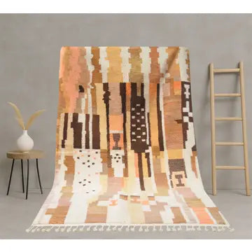 Tapis Beni Ourain Coloré Multicolore Mikwi - Tapis Beni Ourain tissé main - artisanat berbère authentique