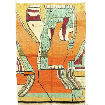 Tapis Beni Ourain Coloré Multicolore - vue principale - tapis berbère fait main au Maroc