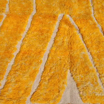 Tapis Beni Ourain Laine Jaune - ambiance décoration intérieure marocaine artisanale