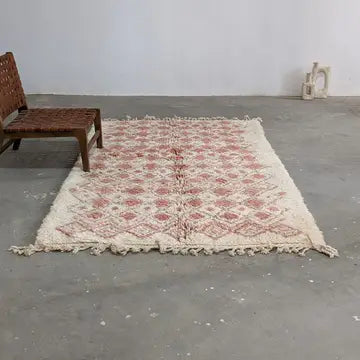 Tapis Beni Ourain Laine Rose - ambiance décoration intérieure marocaine artisanale