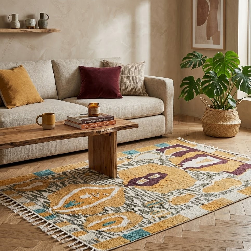 Tapis berbère Azilal | décoration salon intérieur | style tribal marocain | Berbère Tapis