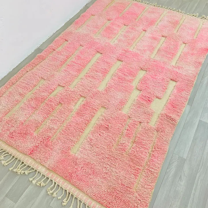 Tapis Rose Tufté BerberNest - Tapis Tufté tissé main - artisanat berbère authentique